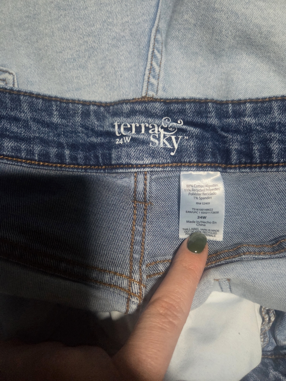 Terra & Sky Light Wash Denim High-Rise Shorts